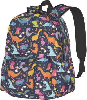 Cute Funny Dinosaurs Laptop Backpack Shoulder Bag Laptop Pack Travel Backpacks Commuter Back Pack Casual Daypack Bags With Side Pockets