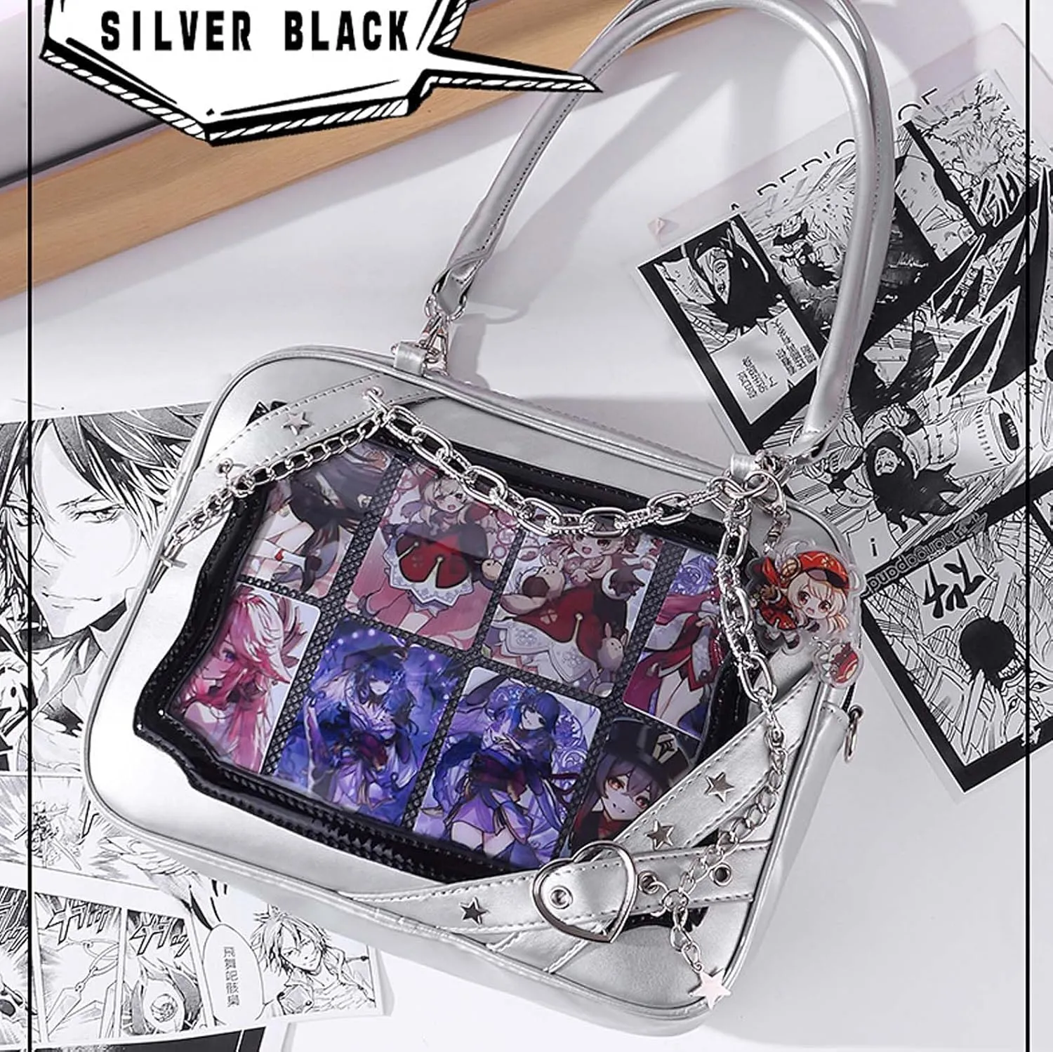 Cute ITA bag, a badge display bag that can be carried on both shoulders, suitable for daily wear and fashion shows