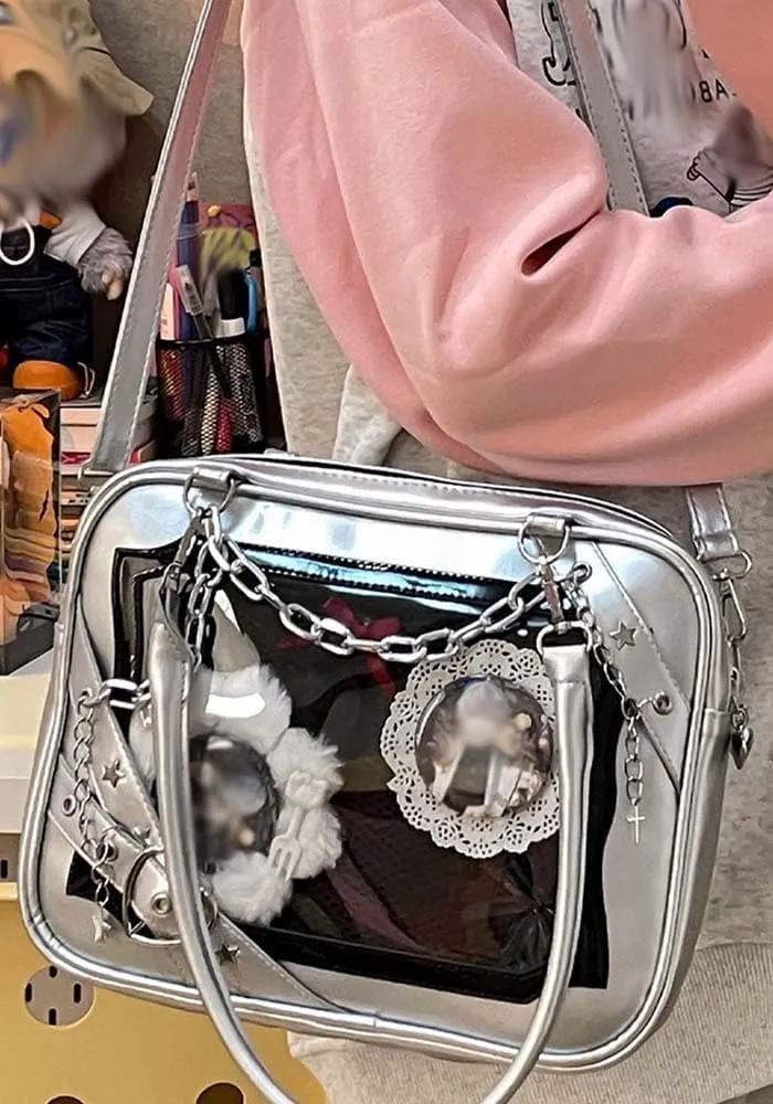Cute ITA bag, a badge display bag that can be carried on both shoulders, suitable for daily wear and fashion shows