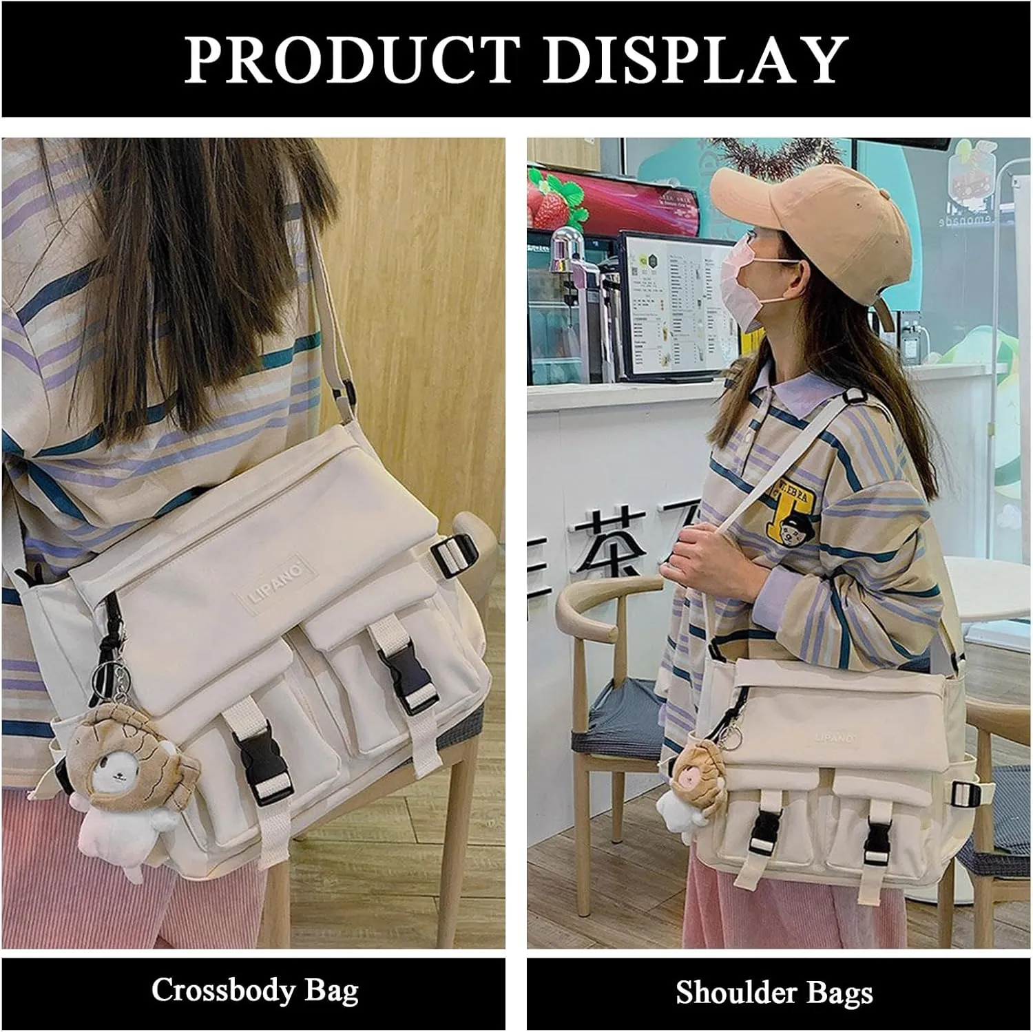 Cute Messenger Bag, Crossbody Bags for Women Kawaii Messenger Bags Purses