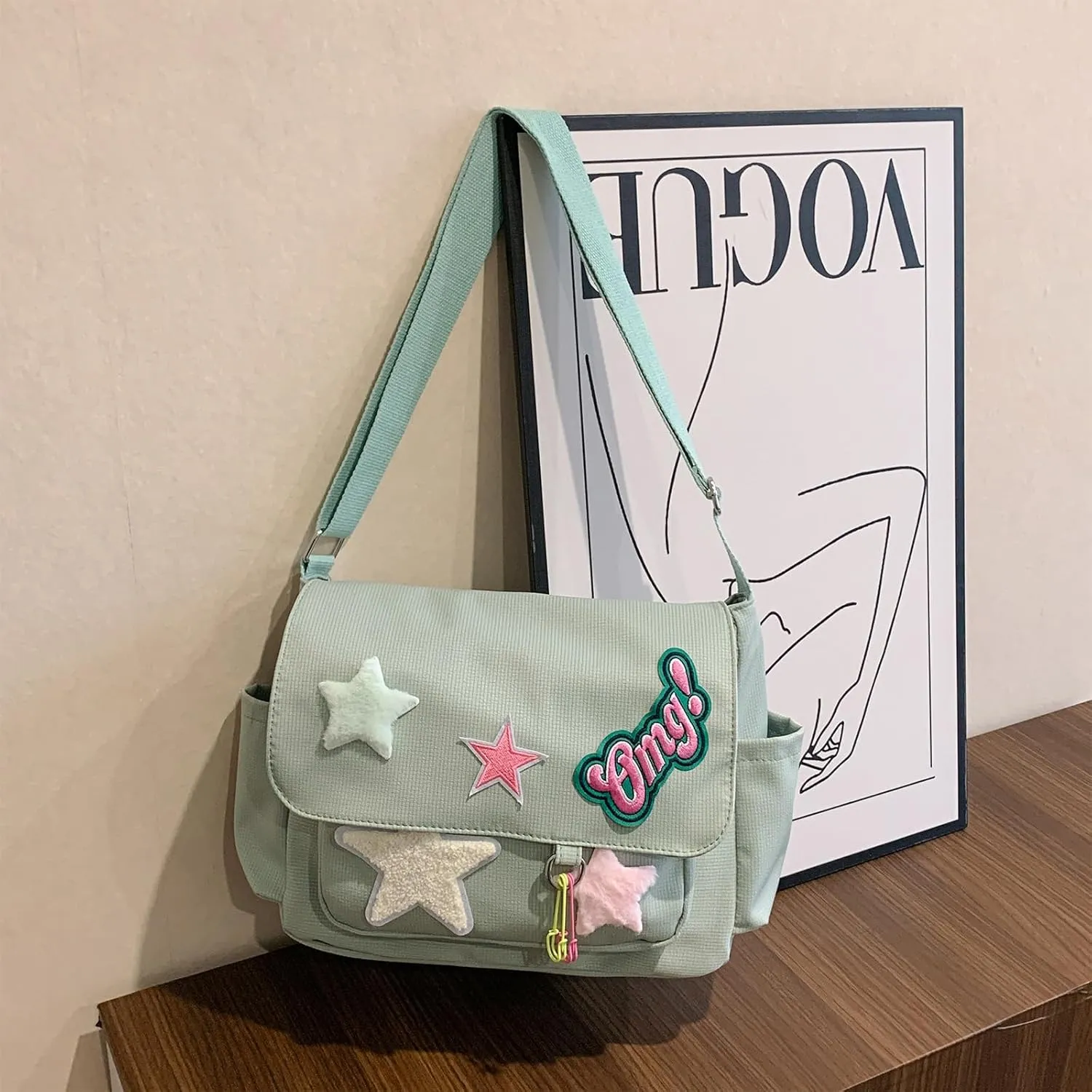 Cute Messenger Bag, Crossbody Bags for Women Kawaii Messenger Bags Purses
