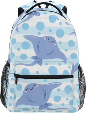 Cute Sea Stingray Boys Girls Kids School Backpacks Bookbag, School Bag Travel Backpack Daypack