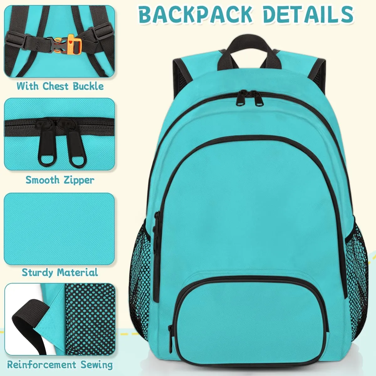 Cyan Travel Laptop Backpack, Waterproof Computer Bag for Women Men Adult, 18.3 Inch Large Work Nurse Teacher Bags Casual Daypack