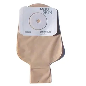 Cymed 81435 11 inch Drainable Colostomy Pre-sized Pouch with MicroSkin Adhesive Barrier - 1(3/8) inch (35 mm), With MicroDerm thin washer, Opaque, Box of 10 pouches
