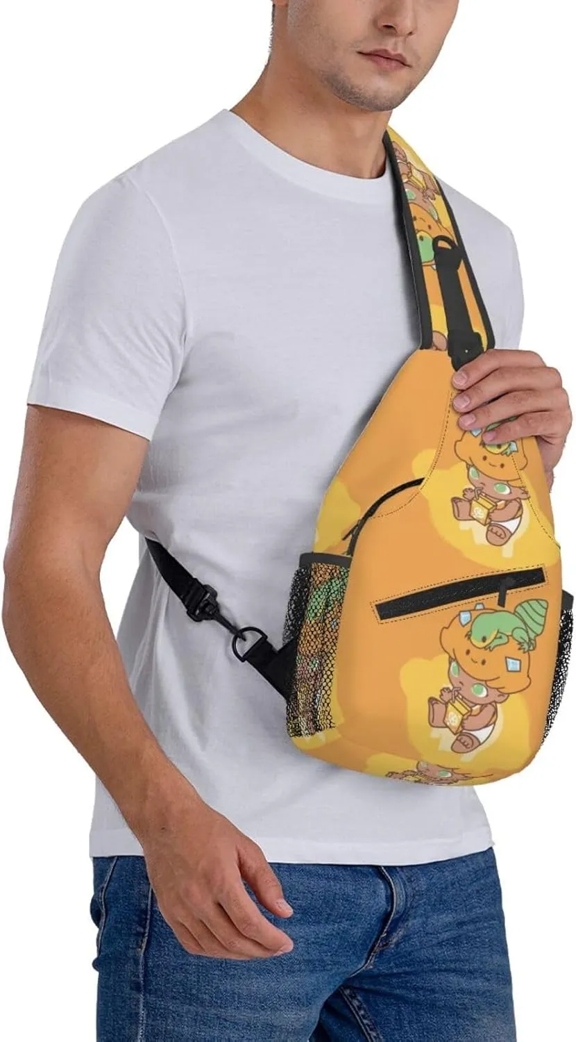 D-IMOO Crossbody Bag, Chest Crossbody Bag, Men's Casual Crossbody Chest Bag, Hiking Backpack Black