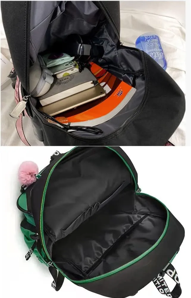 dageraad Backpacks For Teen Girls With USB Port,black cute backpack Can Hold 15.6in Notebook,Tablets.Girls Backpack Can Be Used As Gift for Students Or Friends(Black Pink)