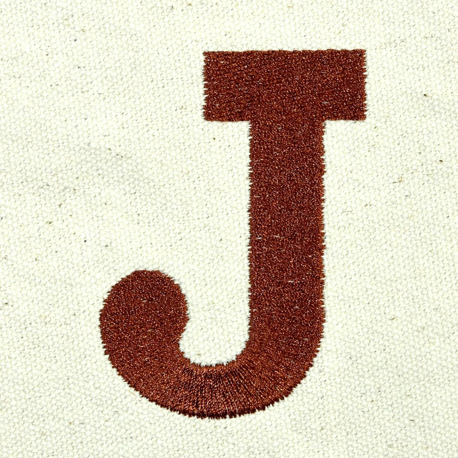 DALIX Initial Tote Bag Personalized Monogram Brown Zippered Top Bold Letter - J