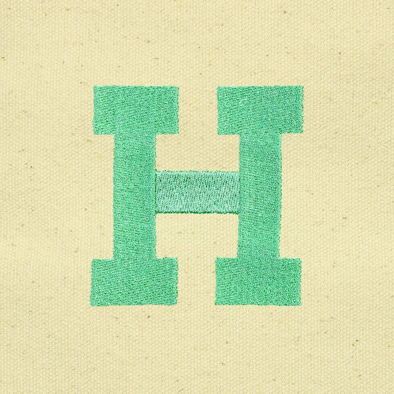 DALIX Initial Tote Bag Personalized Monogram Mint Green Zippered Top Letter - H