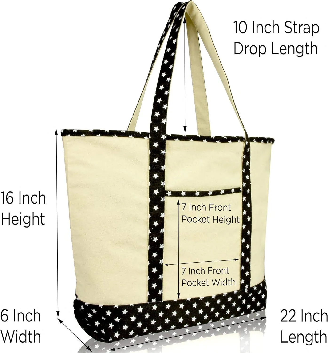 DALIX Zodiac Sign Shopping Tote Bag Black Star Horoscope Gifts - Aries