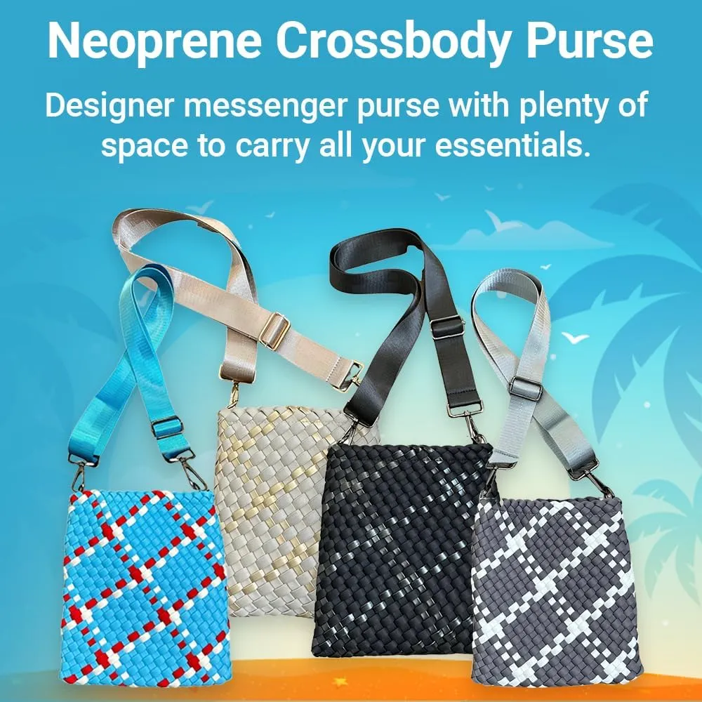 Dallas Hill Designs Crossbody Messenger Neoprene Purse for Women | Ladies Handbag | Adjustable and Detachable Shoulder Strap