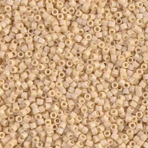 DB 1591, Matte Opaque Butter Beige AB - Miyuki Delica Beads - Size 11 - 5 grams - Japanese Cylinder Seed Beads - Wholesale & Retail