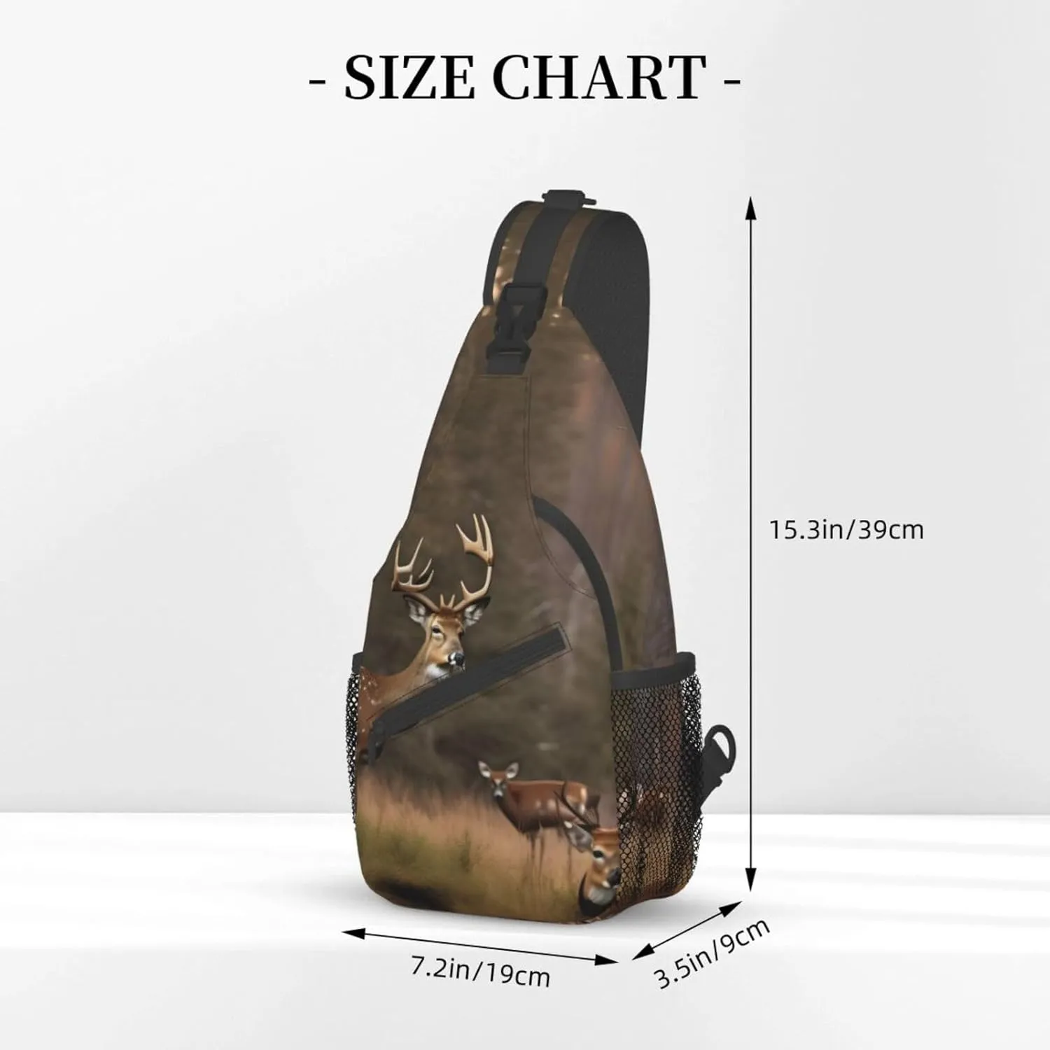Deer Hunting Unisex Casual Diagonal Chest Bag,Multipurpose Crossbody Shoulder Bag Travel Hiking Daypack