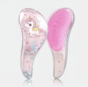 Detangling Brush for Adults & Kids Hair- Detangler Brush for Natural,Curly,Straight,Hair, Little Girl Accessories, Teenager Gifts with cute design (Pink)