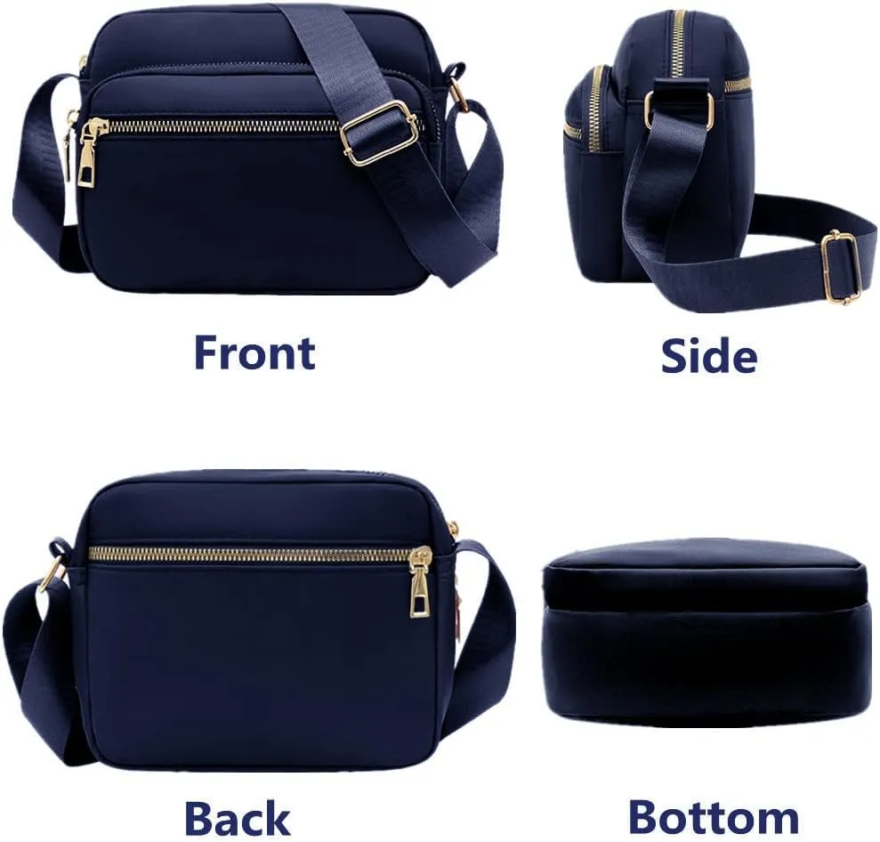 DIHKLCIO Nylon Crossbody Bags for Women Purses and Handbags Women's Casual Messenger Bag Waterproof Black Crossbody Purse