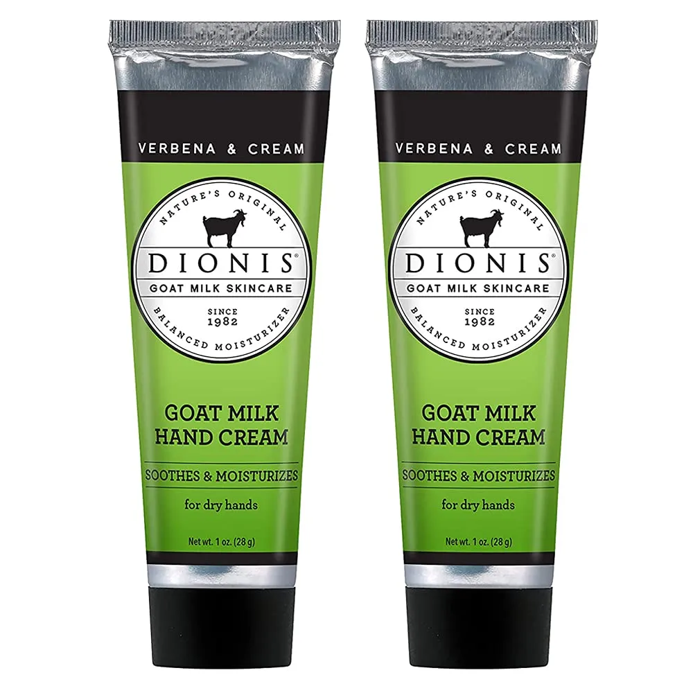 Dionis - Goat Milk Skincare Verbena & Cream Scented Hand Cream (1 oz) - Set of 2 - Made in the USA - Cruelty-free and Paraben-free