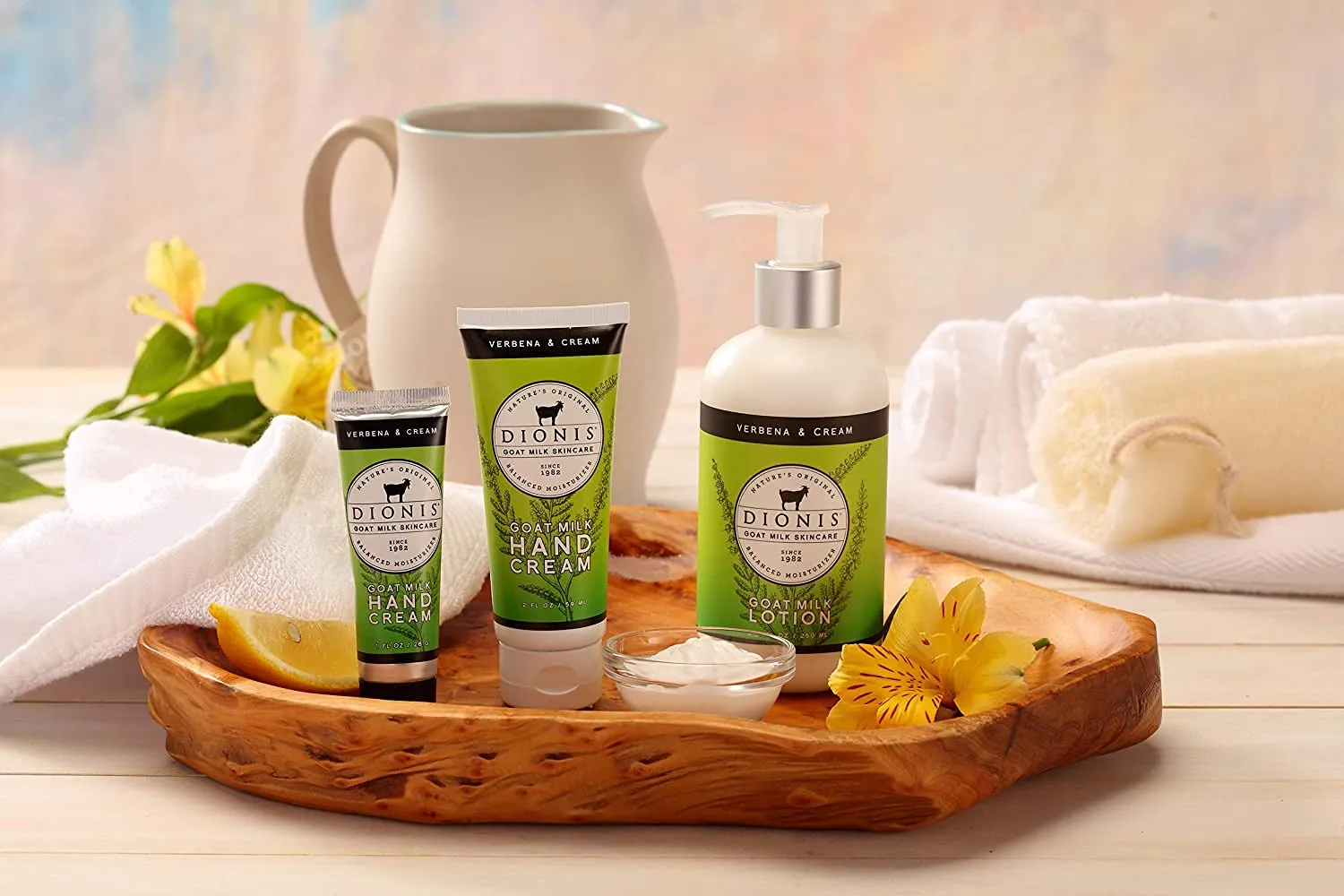 Dionis - Goat Milk Skincare Verbena & Cream Scented Hand Cream (1 oz) - Set of 2 - Made in the USA - Cruelty-free and Paraben-free