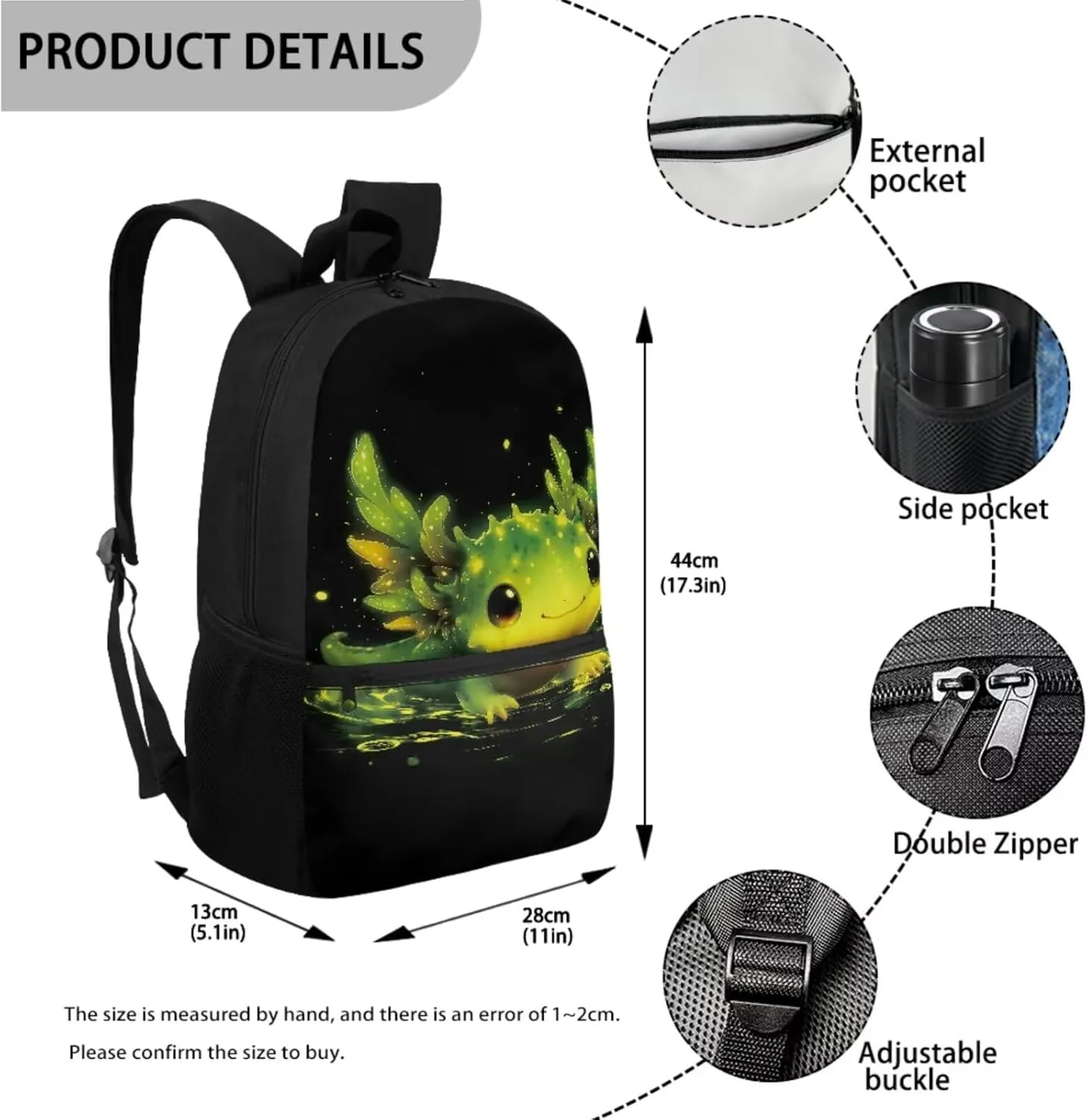 Dolyues Axolotl Boys Backpacks Ages 6-8 with Lunch Box Cool Toddler Boys Backpack with Pen Bag Insulated Bottle 4pcs Lightweight Boys Bookbag Age 10-12 for High School Middle School Student