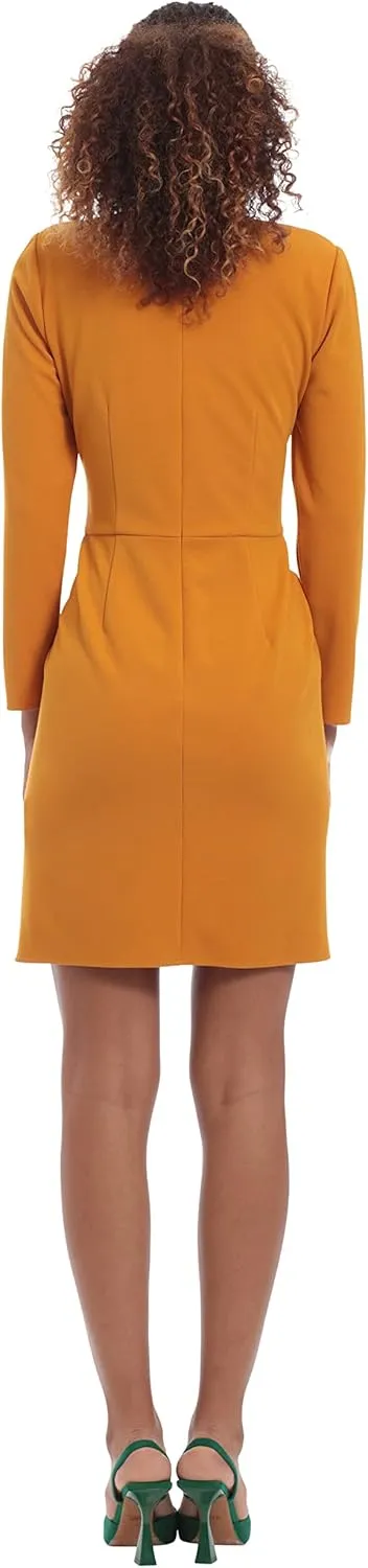 Donna Morgan Women's Side Waist Twist Detail Dress Workwear Office Career Event Party Guest of