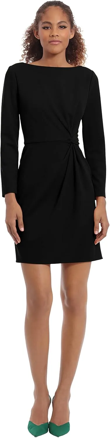 Donna Morgan Women's Side Waist Twist Detail Dress Workwear Office Career Event Party Guest of
