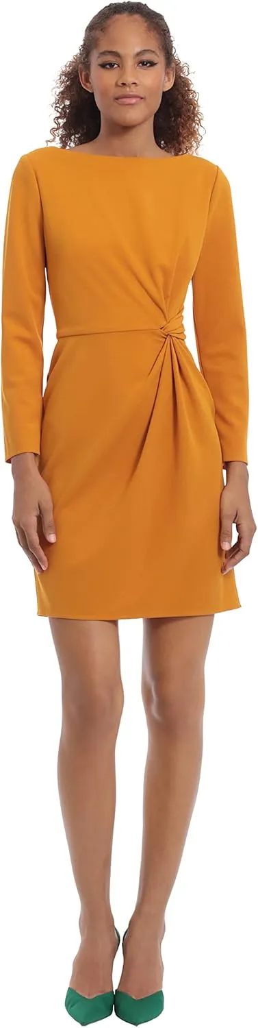Donna Morgan Women's Side Waist Twist Detail Dress Workwear Office Career Event Party Guest of