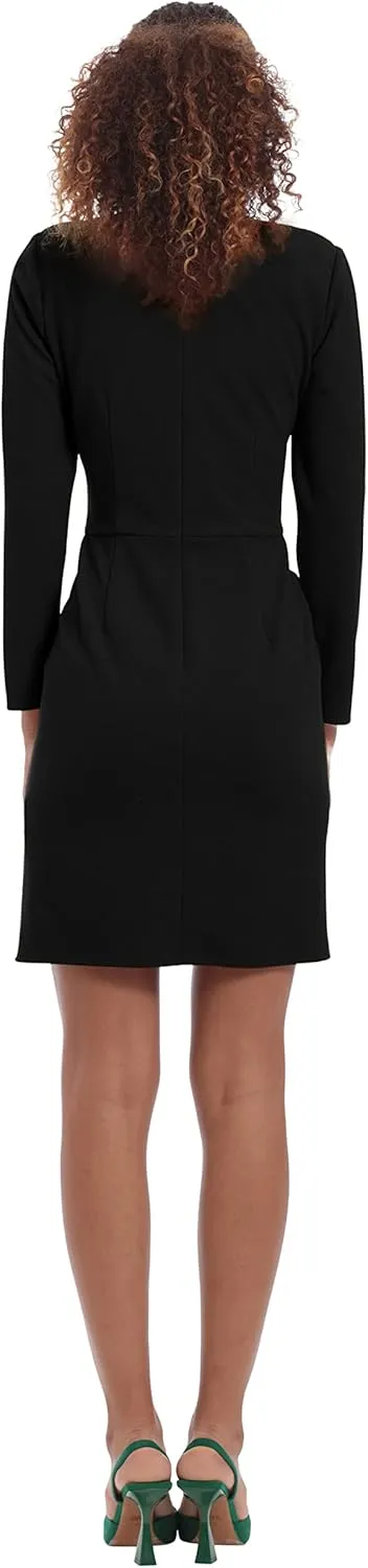Donna Morgan Women's Side Waist Twist Detail Dress Workwear Office Career Event Party Guest of