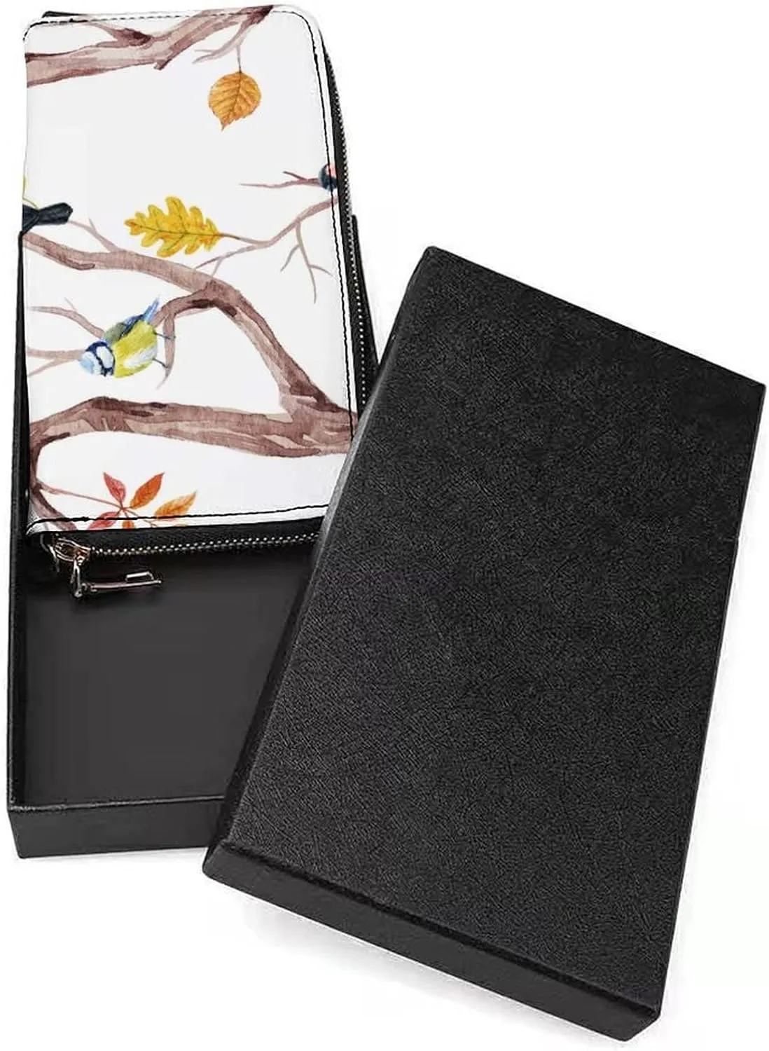 Donnapink Long Clutch Wallet, Long Handbag with Wristlet Strap, PU Leather Zip Purse