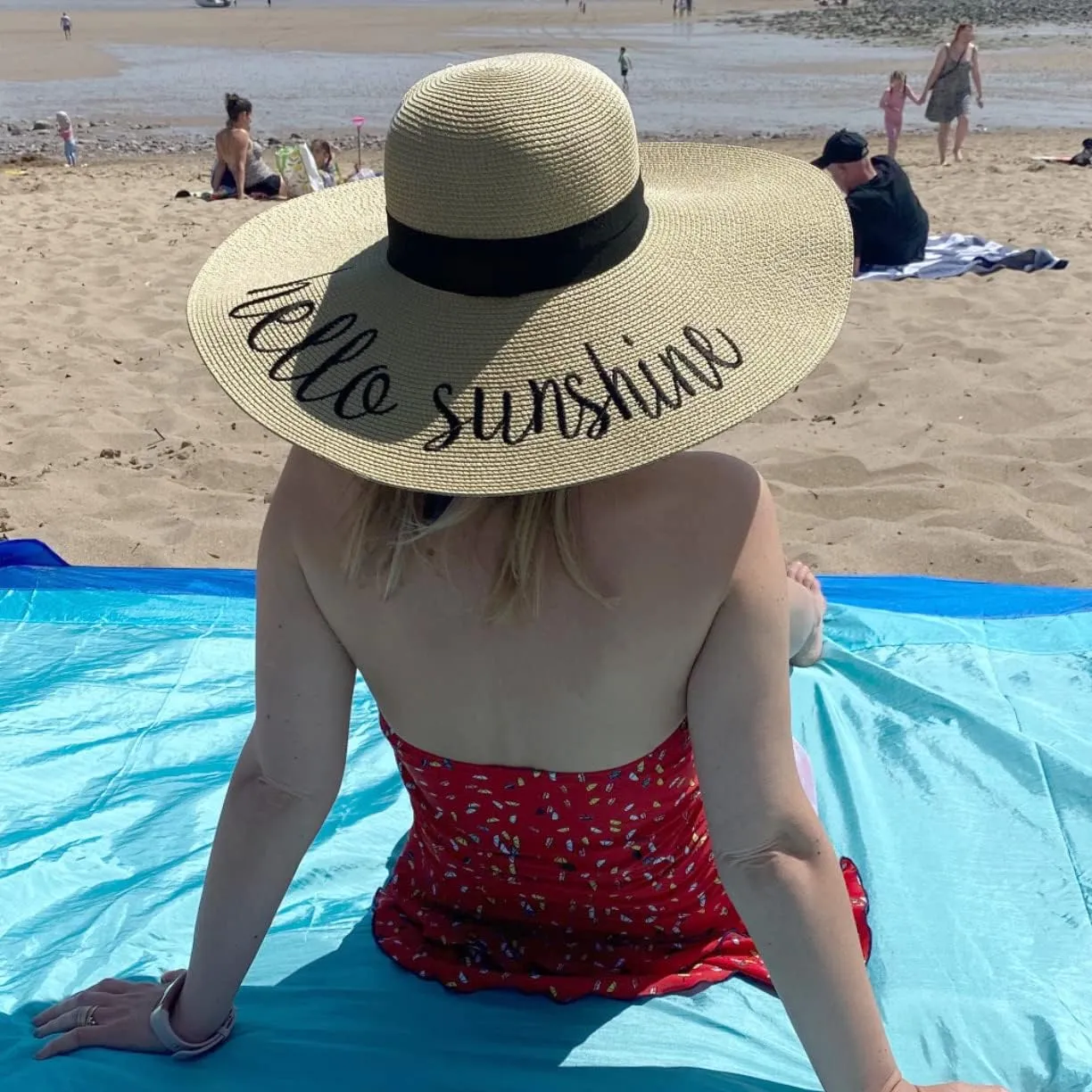 DRESHOW Beach Hats for Women Big Straw Wide Brim Summer Hat Floppy Foldable Roll up Cap Sun Hat UPF 50 