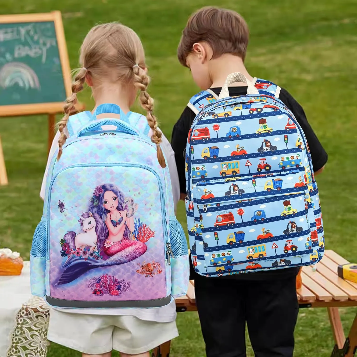 DSIUE Girls Backpack Kids backpacks Preschool Kindergarten Bookbag Girls School Bag with Chest Strap and Lunchbox