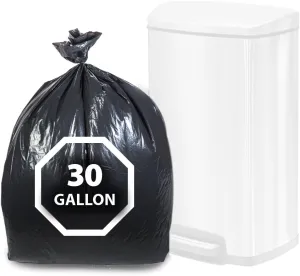 Dualplex Black Trash Bags 30 Gallon, 100 Count, Black Garbage Bag, Heavy Duty Kitchen Waste Bags 33” X 39”