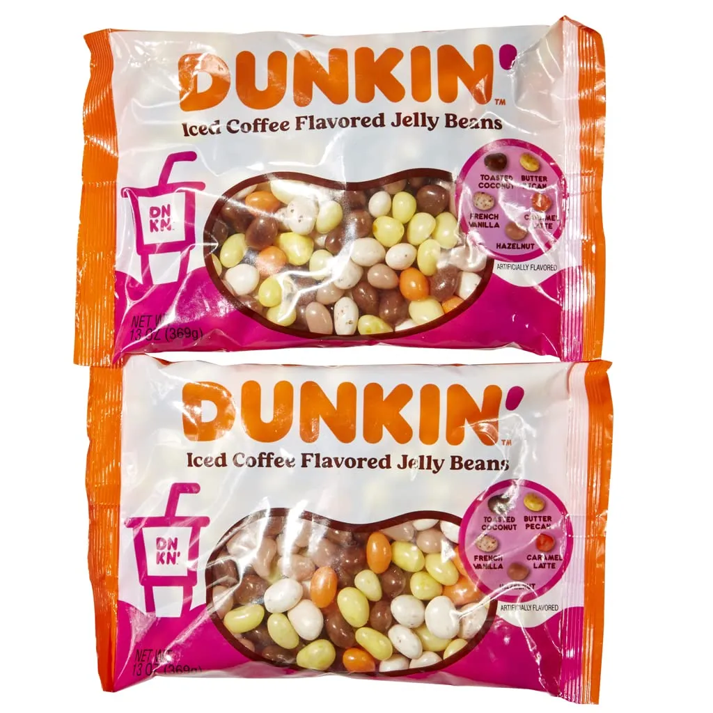 Dunkin' Iced Coffee Flavored Easter Jelly Beans Candy, 2 Pack, By Frankford Candy