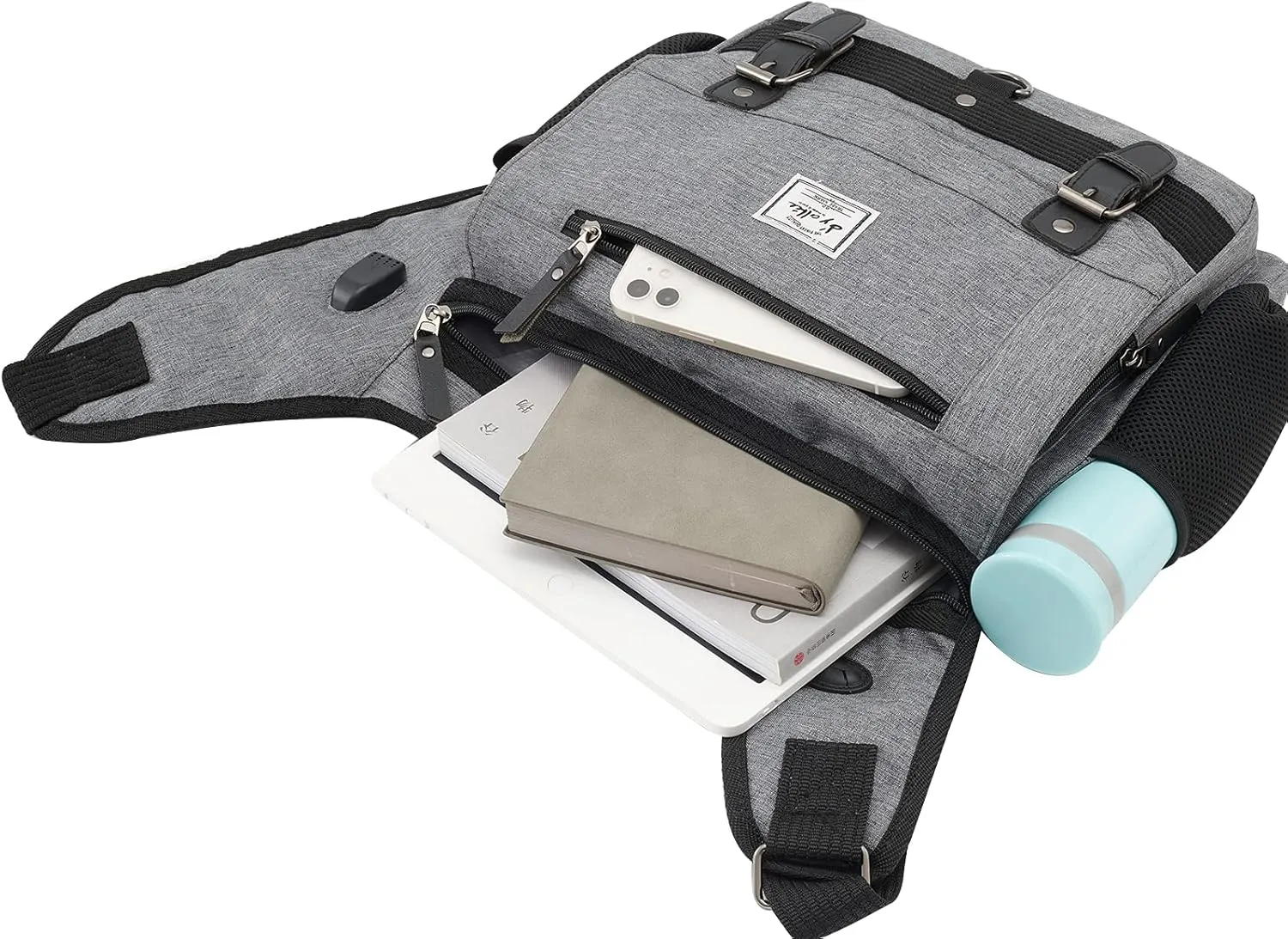 d'yallee Crossbody Messenger Bag Men Waterproof Shoulder Business Work Bag Nylon