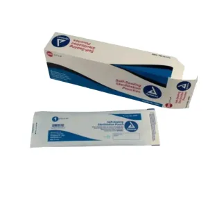 Dynarex Sterilization Pouches 3-1/2" x 9" w/ Internal & External Indicators Box of 200