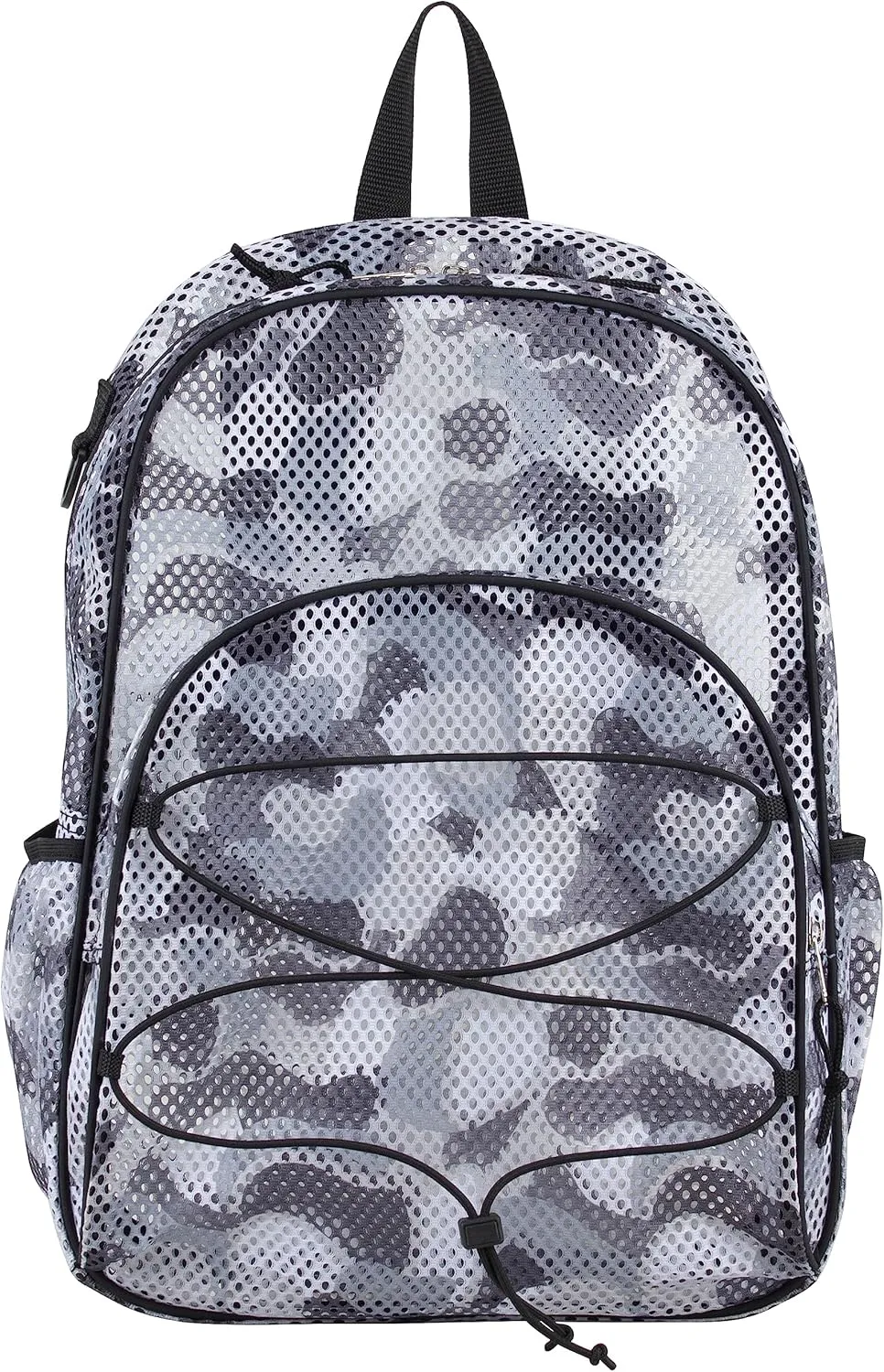 Eastsport Mesh Beach Large Backpack Lightweight Bungee See Through for Travel, College, Swim, Gym Bag, Grey Graphite Camo