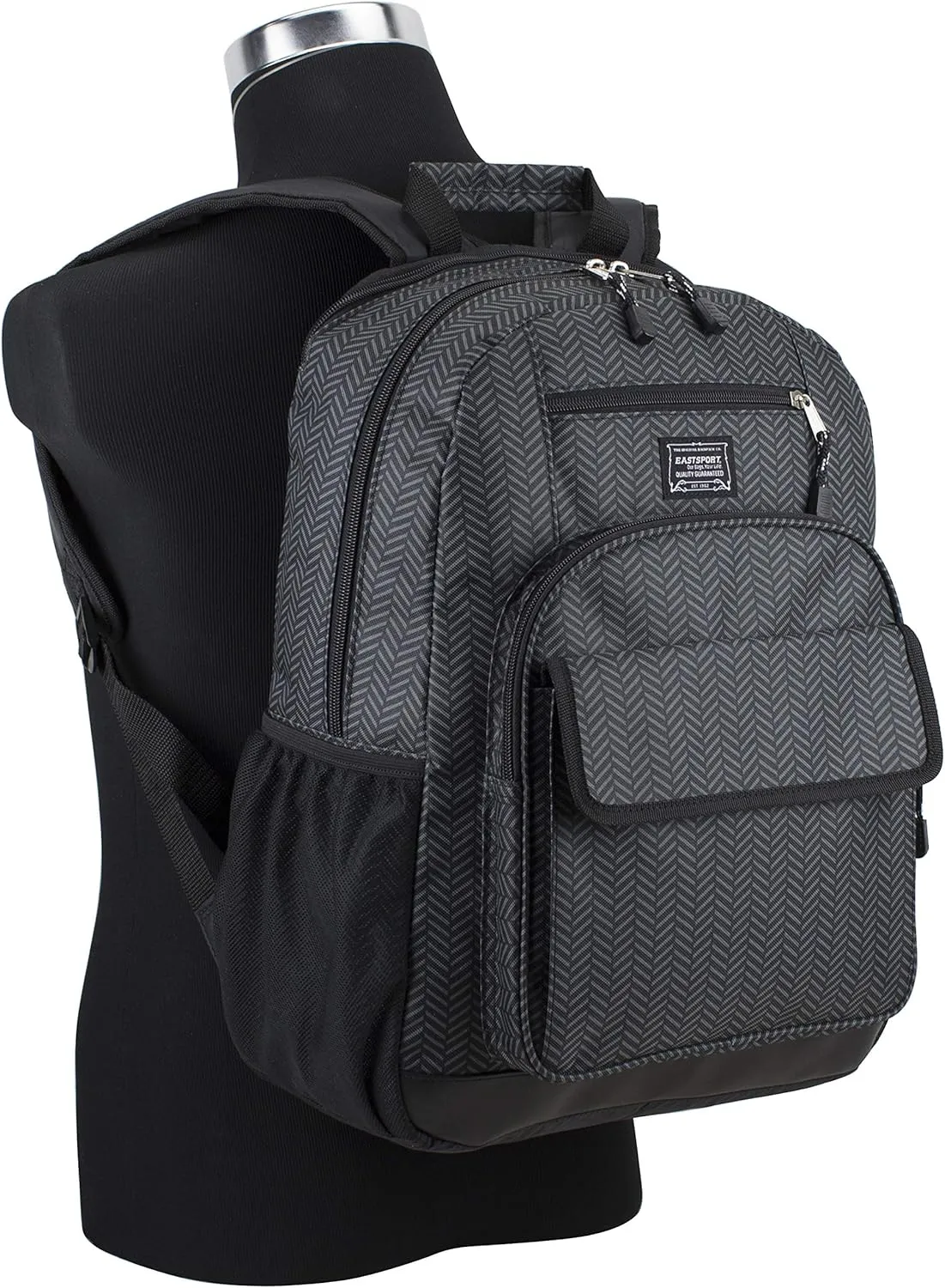 Eastsport Travel Backpack Large Tech Laptop Bag for Work, Gym, Hiking, Grey Weave