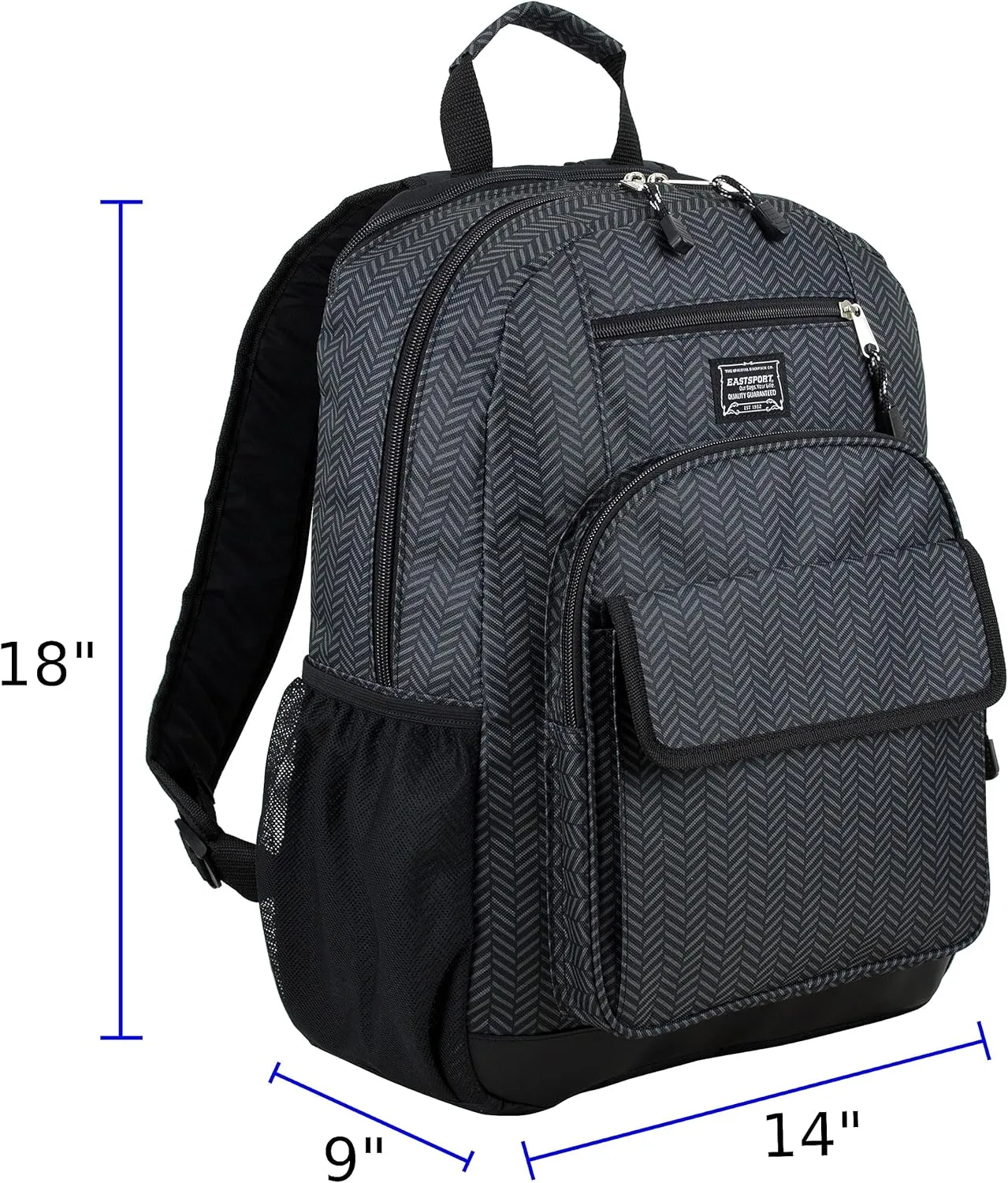Eastsport Travel Backpack Large Tech Laptop Bag for Work, Gym, Hiking, Grey Weave