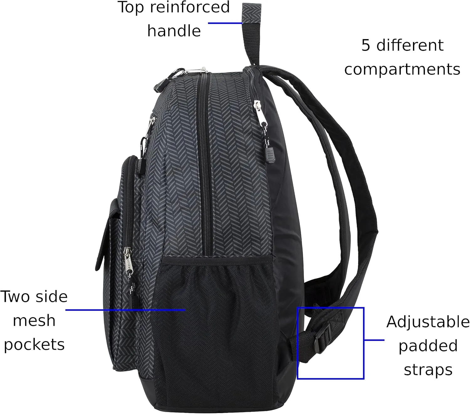 Eastsport Travel Backpack Large Tech Laptop Bag for Work, Gym, Hiking, Grey Weave