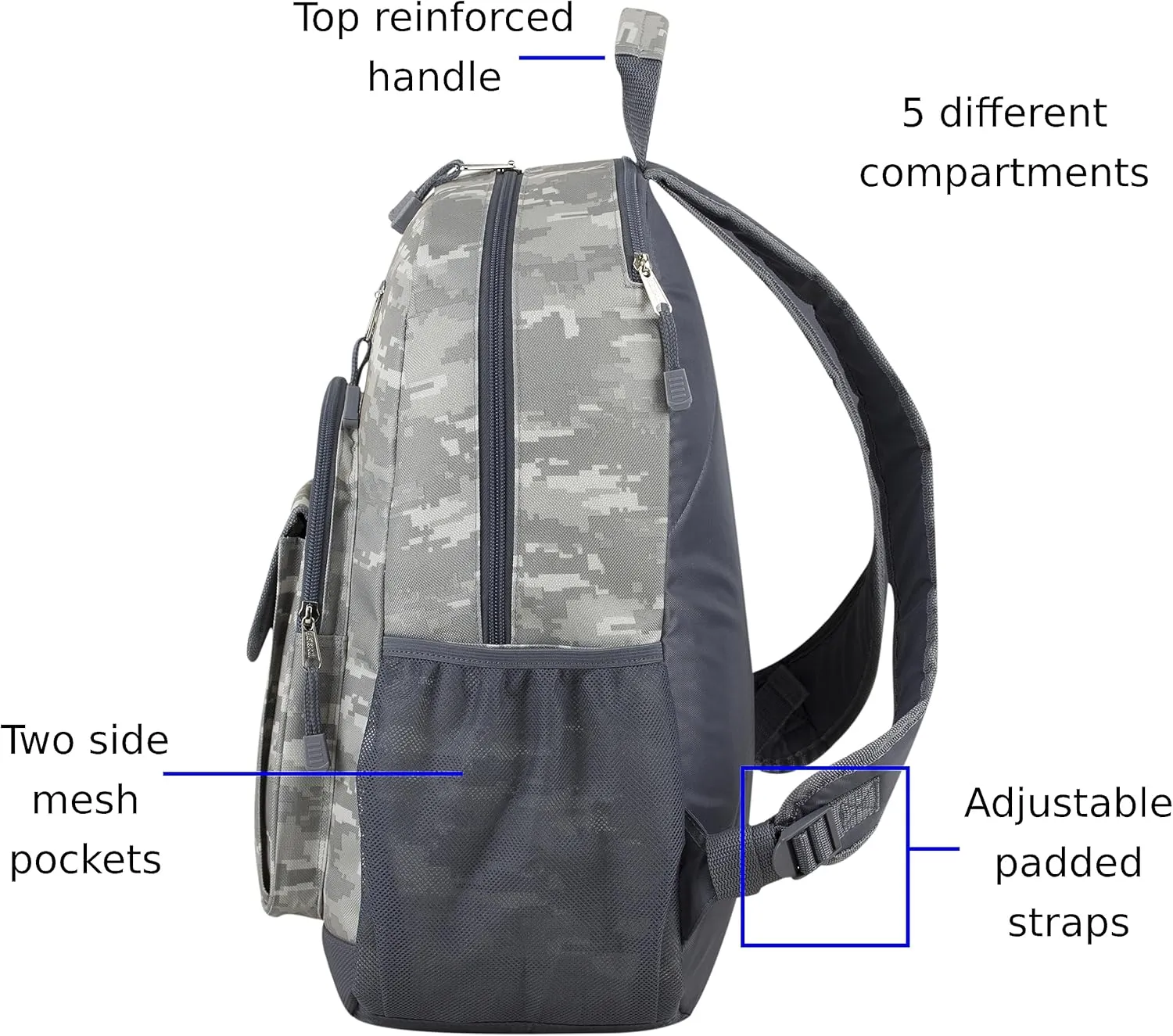 Eastsport Travel Backpack Large Tech Laptop Bag for Work, Gym, Hiking, Static Camo