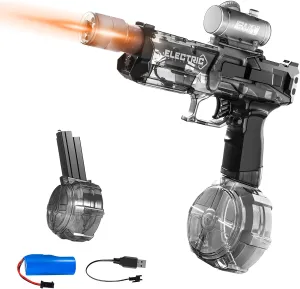 Electric Water Gun for Adults & Kids Outdoor Games, High-Power Water Blaster with 500ml Tank & 35ft Range, Realistic Automatic Rapid-Fire Squirt Gun Toy for Pool Beach Summer Fun Party Gifts