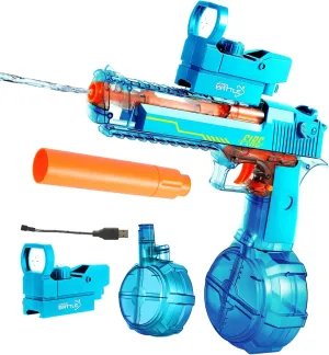 Electric Water Gun, Water Guns for Adults and Kids, Automatic High Power 500ml Squirt Gun, Long Range Water Gun Summer Water Toys for Boys Girls Pool Party Beach Outdoor (Blue)