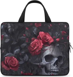 Ember Rose Death Skull Head Funny Laptop Bag Sleeve Portable Computer Carrying Case Cover Unisex 12inch