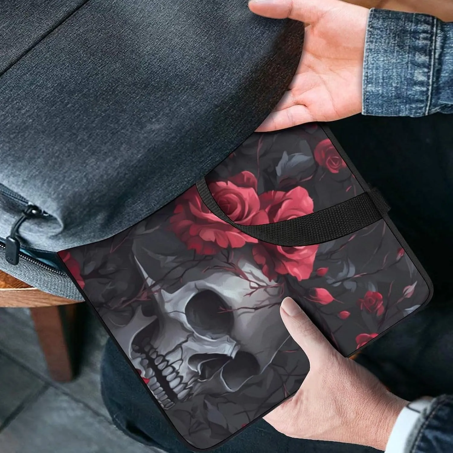 Ember Rose Death Skull Head Funny Laptop Bag Sleeve Portable Computer Carrying Case Cover Unisex 12inch