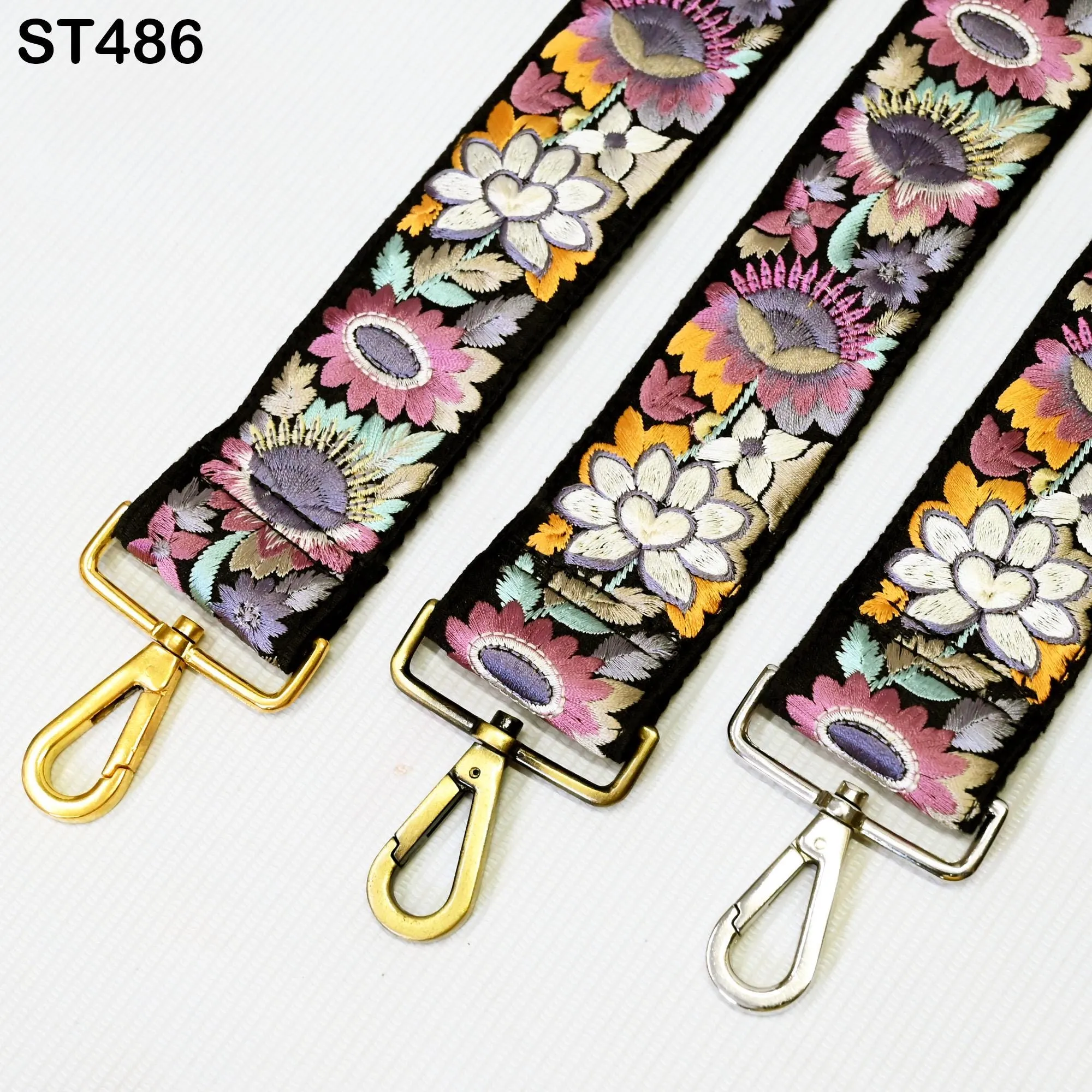 Embroidered Detachable Guitar Strap Crossbody Strap for Purses Bags Embroidery Replacement Messenger Strap Boho Tote Handbag Strap Gift Mom