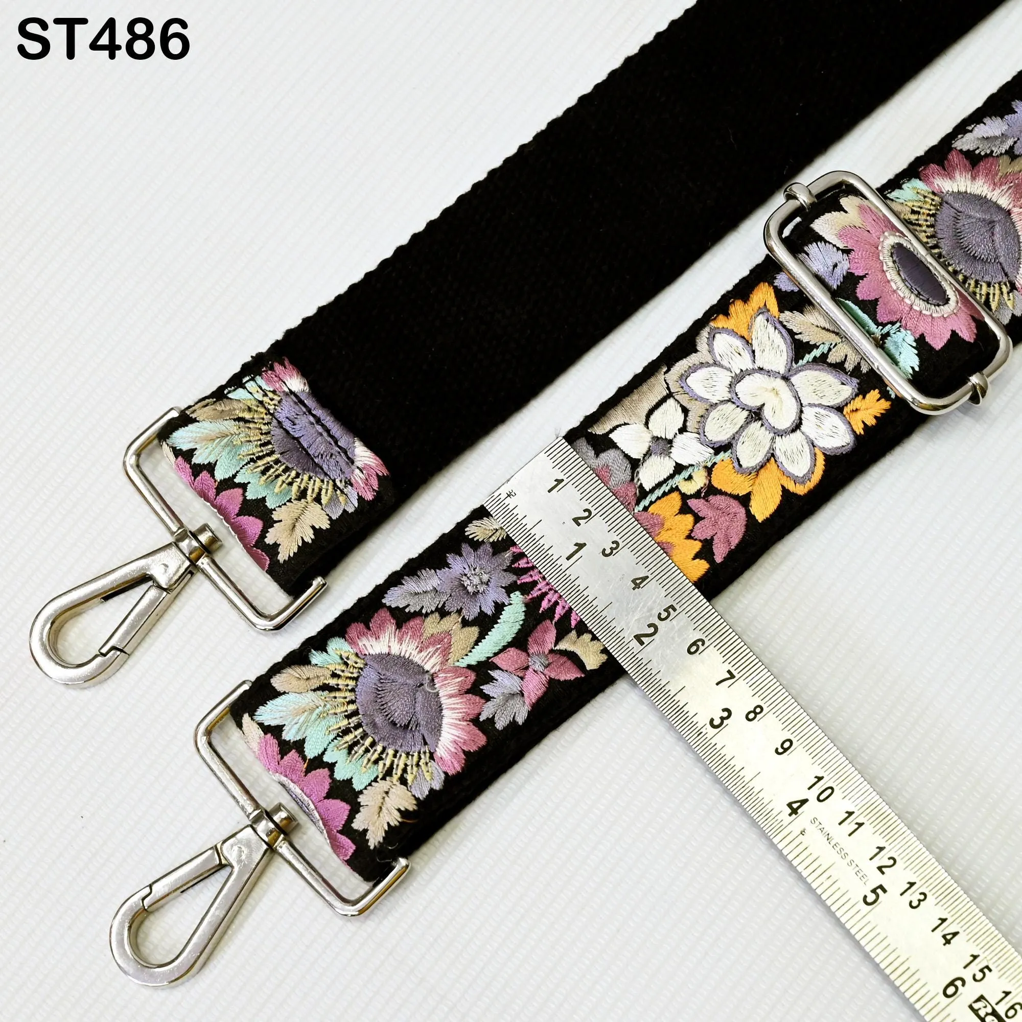 Embroidered Detachable Guitar Strap Crossbody Strap for Purses Bags Embroidery Replacement Messenger Strap Boho Tote Handbag Strap Gift Mom