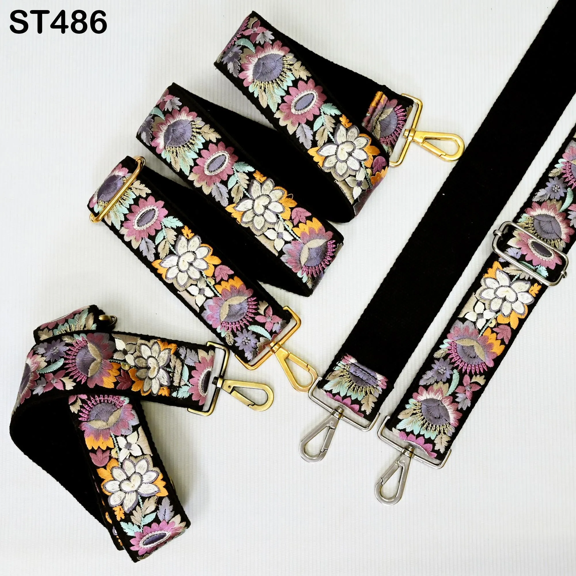 Embroidered Detachable Guitar Strap Crossbody Strap for Purses Bags Embroidery Replacement Messenger Strap Boho Tote Handbag Strap Gift Mom