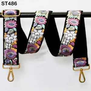 Embroidered Detachable Guitar Strap Crossbody Strap for Purses Bags Embroidery Replacement Messenger Strap Boho Tote Handbag Strap Gift Mom
