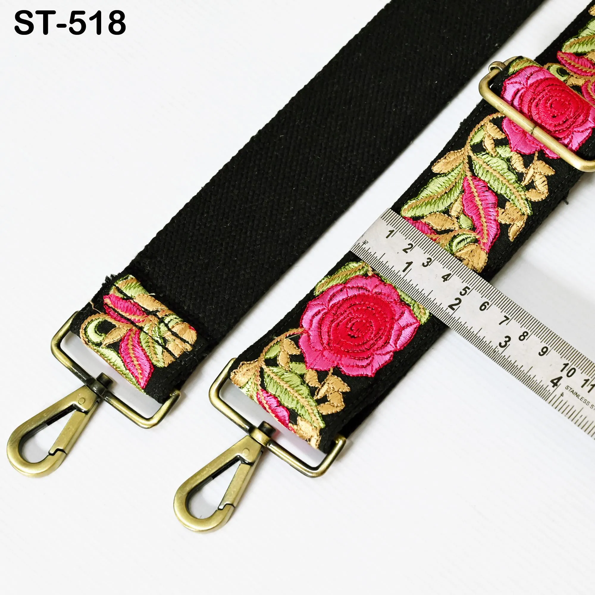 Embroidered Purse Strap Crossbody Strap for Purses Handbag Boho Bag Strap Floral Embroidery Replacement Strap Boho Guitar Strap Gift for her