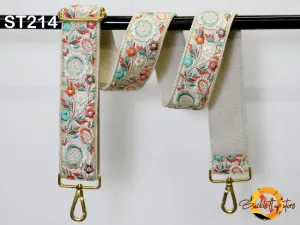 Embroidered Sling Bag Strap Crossbody Strap Purses Handbag Boho Bag Strap Floral Embroidery Replacement Strap Boho Guitar Strap Gift for her
