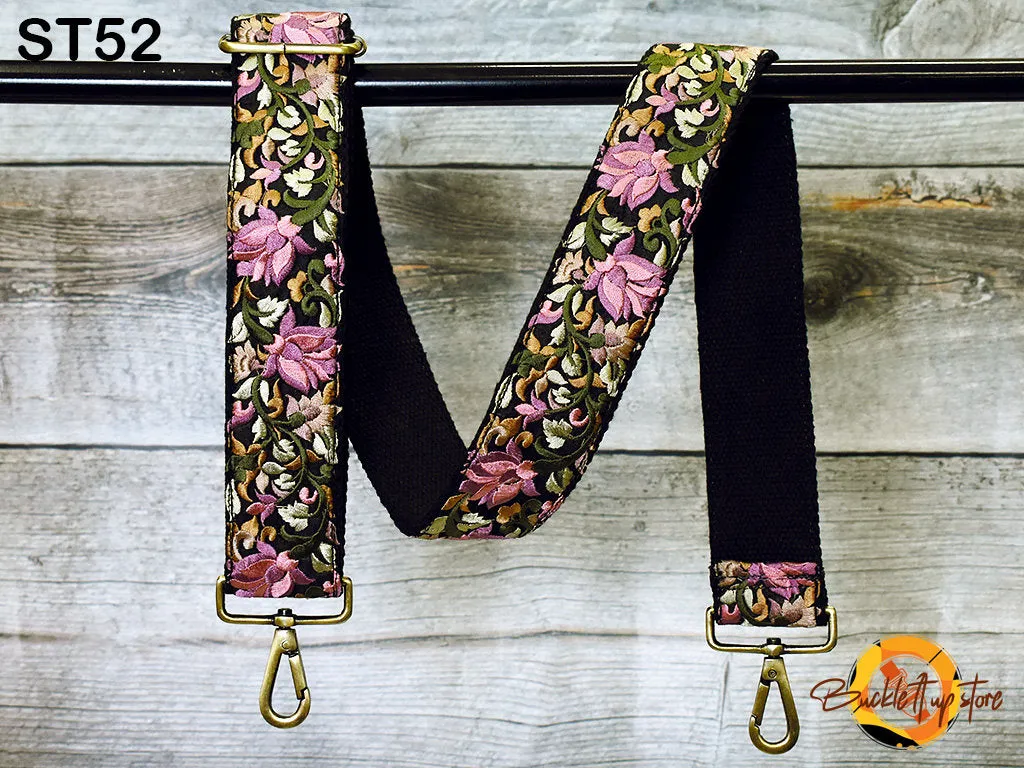 Embroidery Replacement Strap Purse Strap Crossbody Strap for Purses Embroidered Boho Bags Strap Boho Guitar Strap Handbag Strap gift for her
