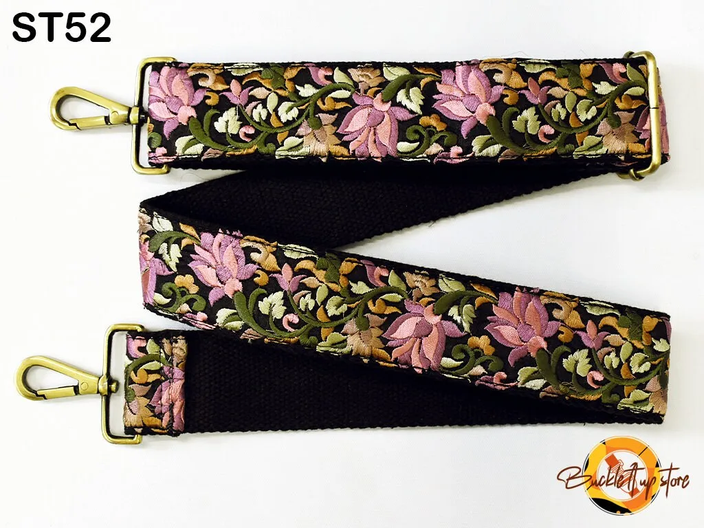 Embroidery Replacement Strap Purse Strap Crossbody Strap for Purses Embroidered Boho Bags Strap Boho Guitar Strap Handbag Strap gift for her