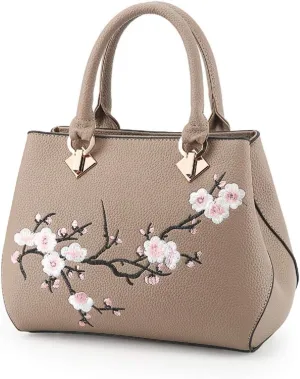 Embroidery Women Top Handle Satchel Handbags Shoulder Bag Tote Purse Messenger Bags Crossbody Bag